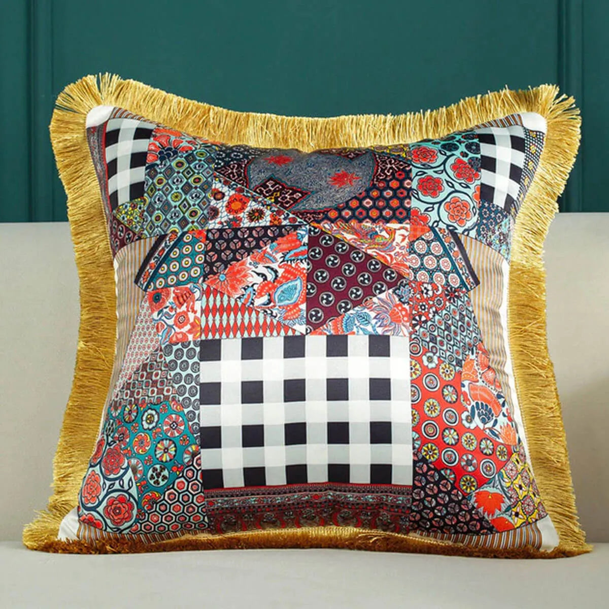 Luxury Silk Pillowcase Tropical Forest Decorative Pillows Cushion Cover