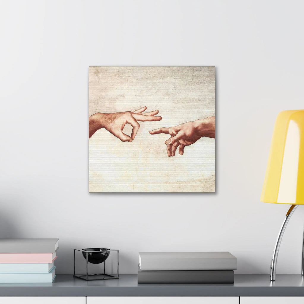 Michelangelo The Creation of Adam Parody Canvas Gallery Wraps