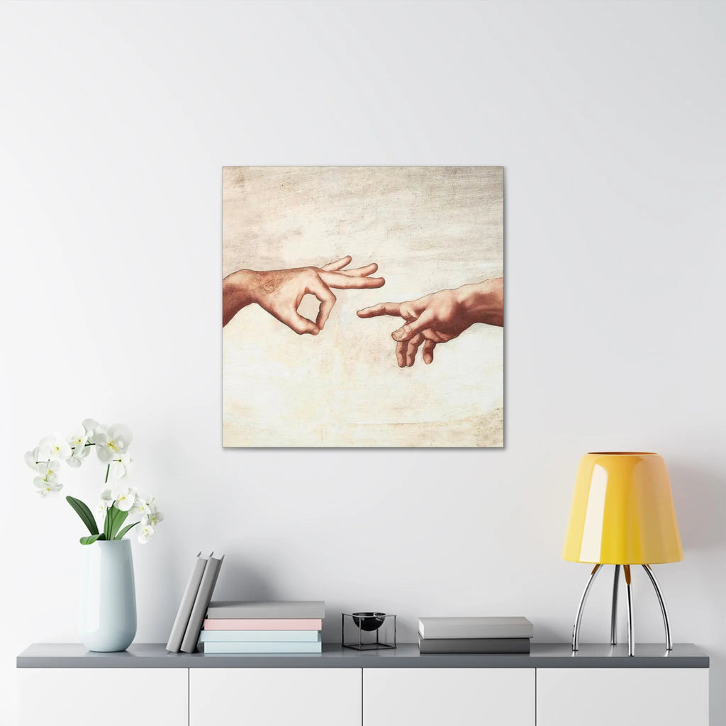 Michelangelo The Creation of Adam Parody Canvas Gallery Wraps