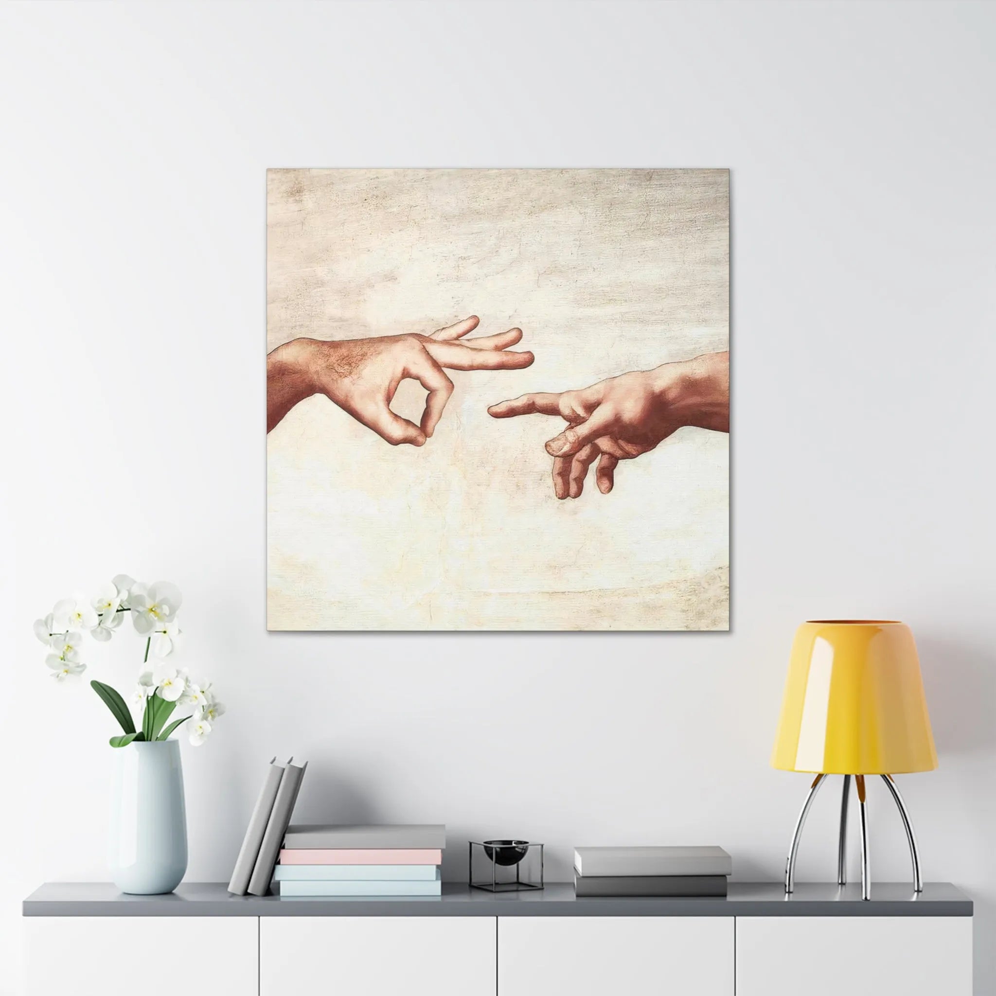 Michelangelo The Creation of Adam Parody Canvas Gallery Wraps