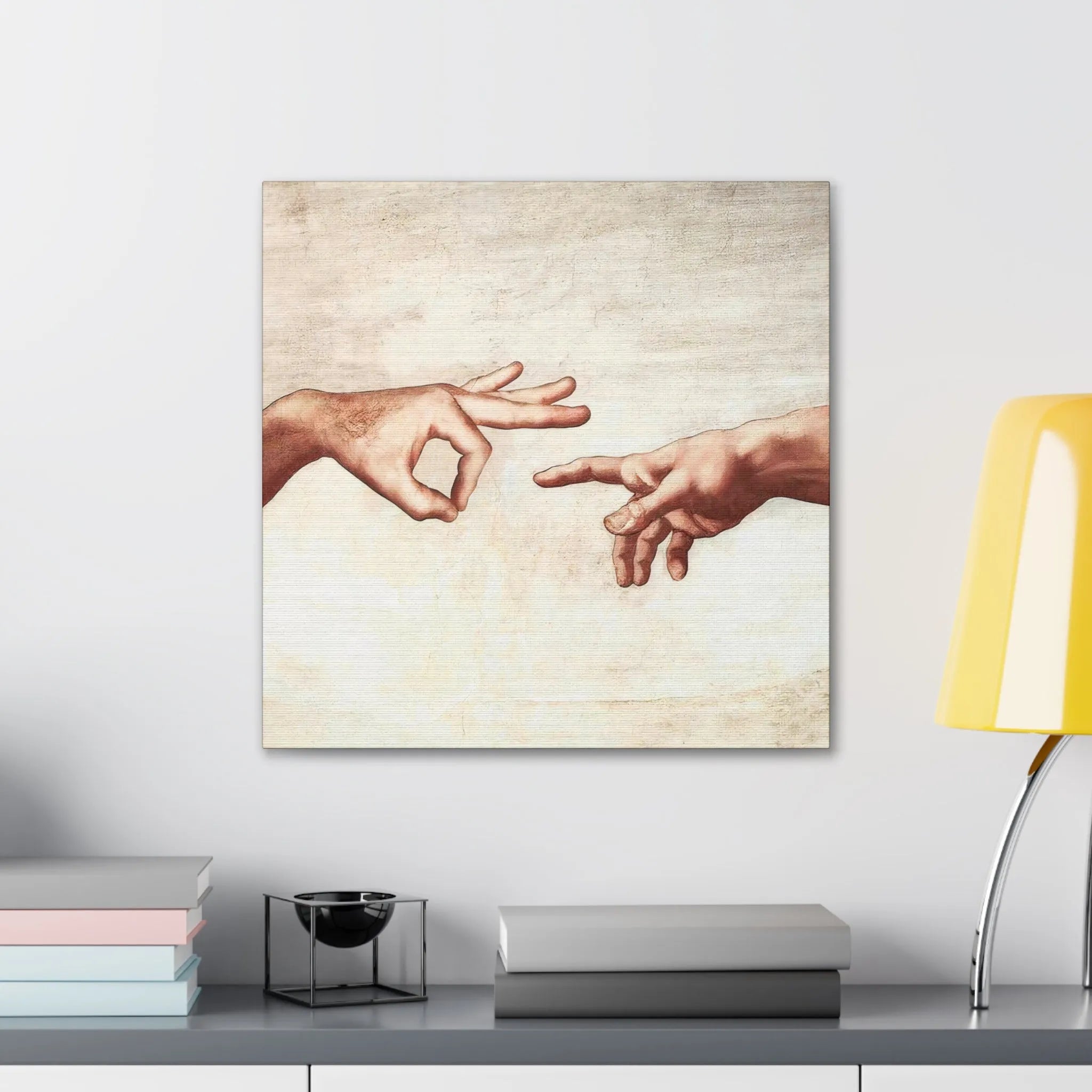 Michelangelo The Creation of Adam Parody Canvas Gallery Wraps