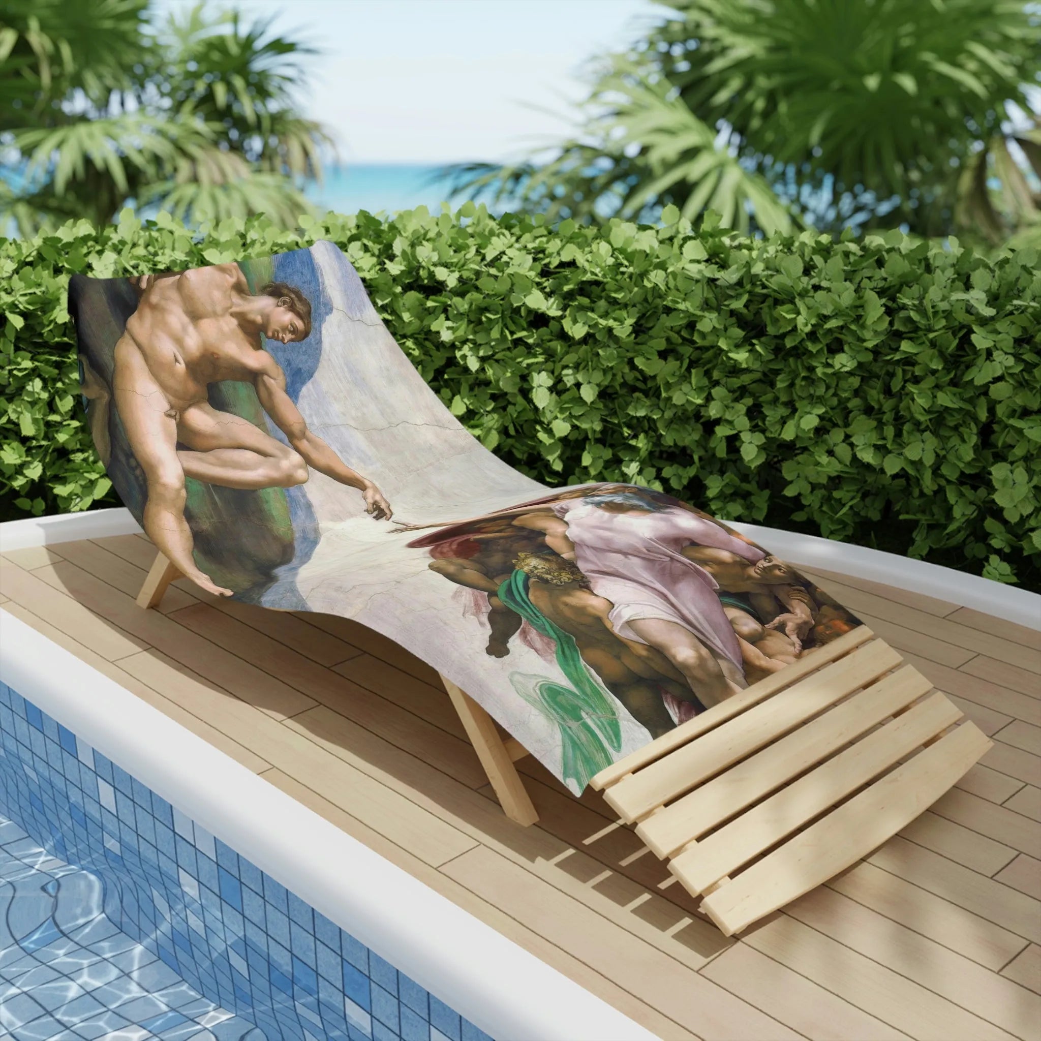 Michelangelo's The Creation of Adam Beach Towels