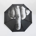 Middle Finger Funny Umbrella Rain Cool Windproof Folding Parasol