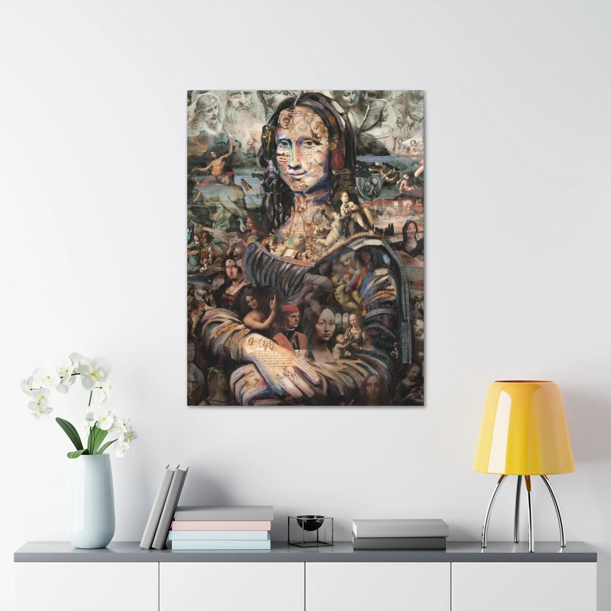 Mona Lisa Surrealism Collage Da Vinci Canvas Gallery Wraps