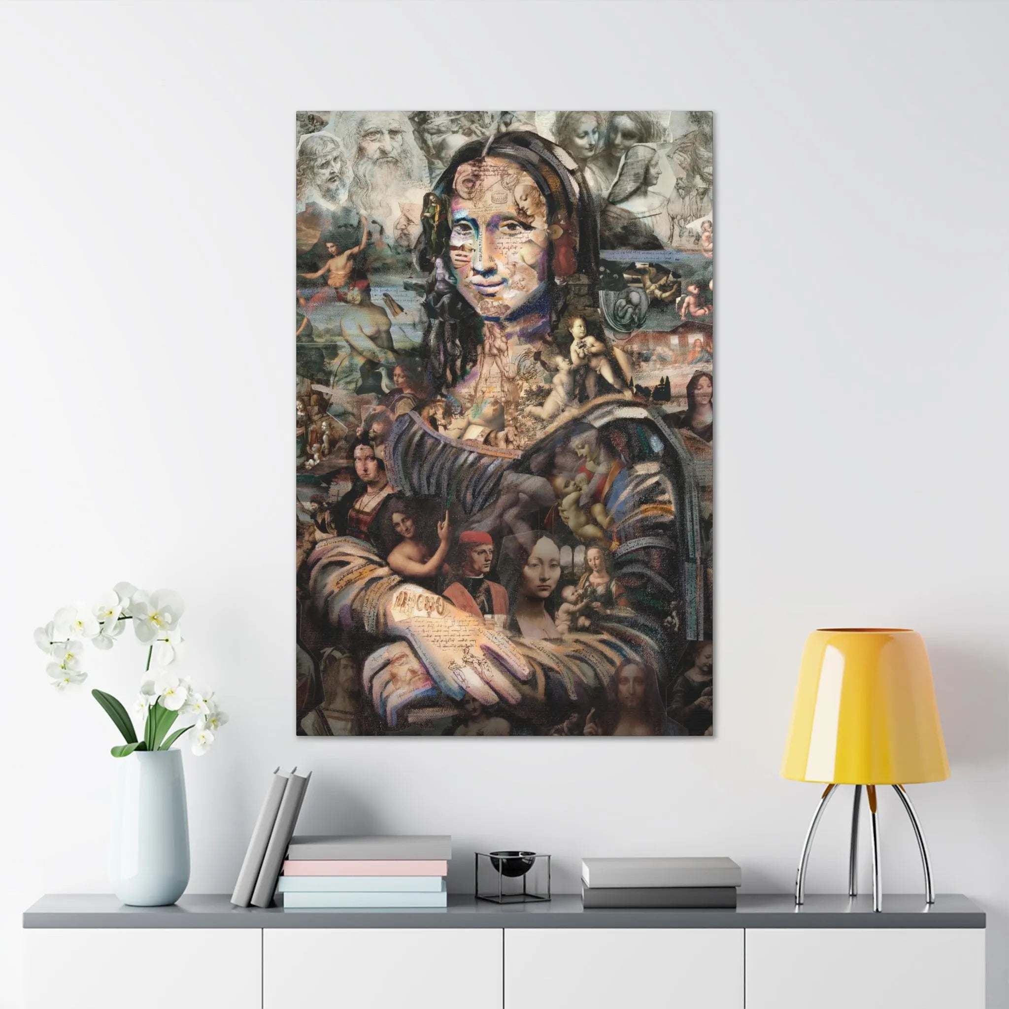 Mona Lisa Surrealism Collage Da Vinci Canvas Gallery Wraps