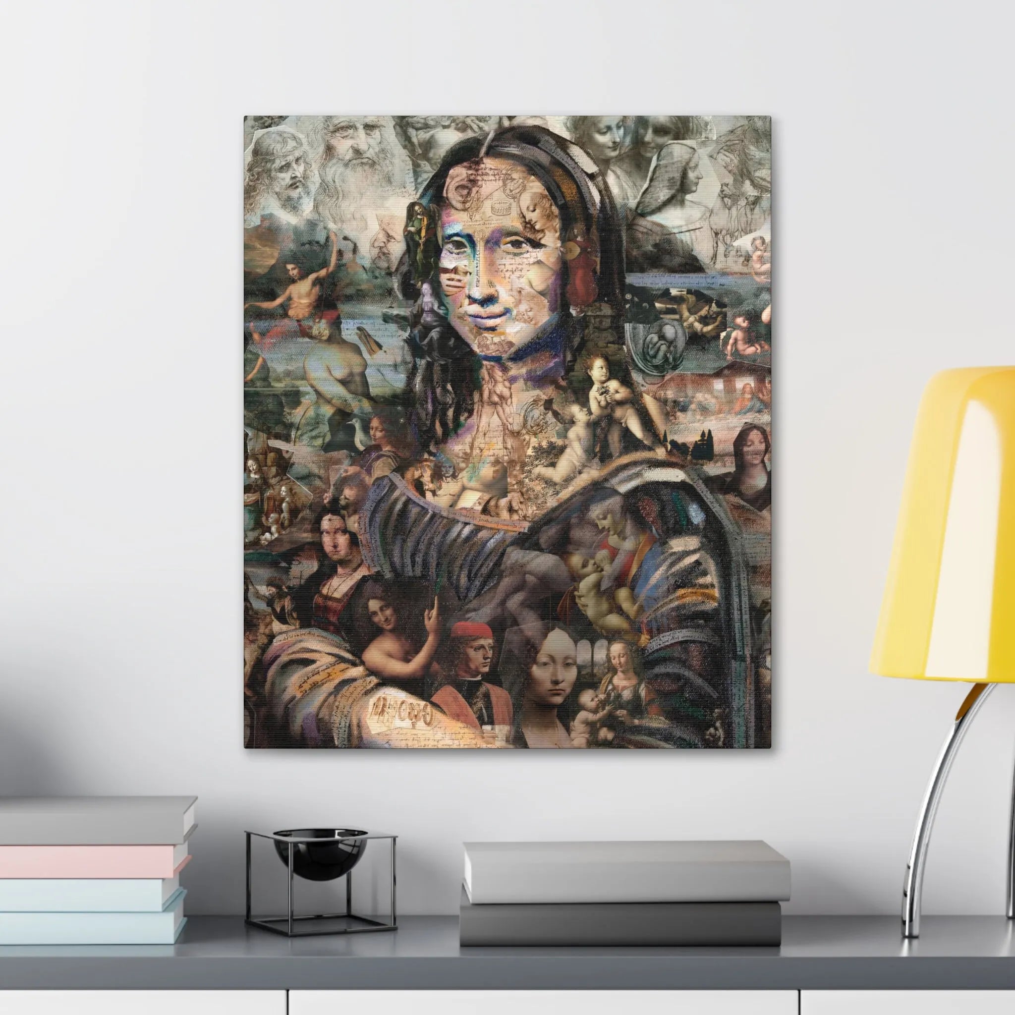 Mona Lisa Surrealism Collage Da Vinci Canvas Gallery Wraps