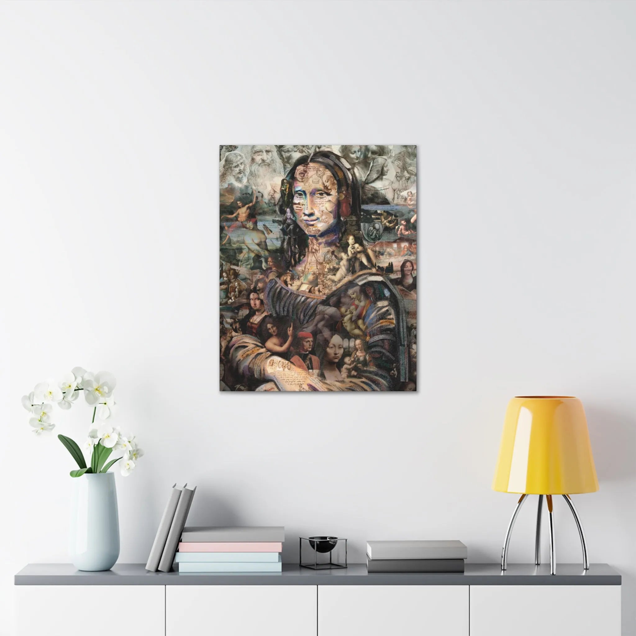 Mona Lisa Surrealism Collage Da Vinci Canvas Gallery Wraps