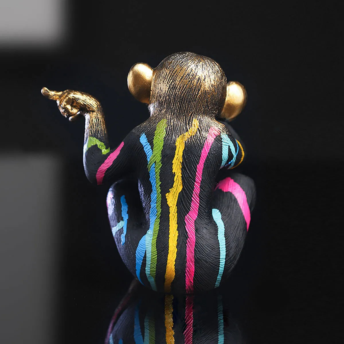 Monkey No see No hear No speak Colorful Sculpture
