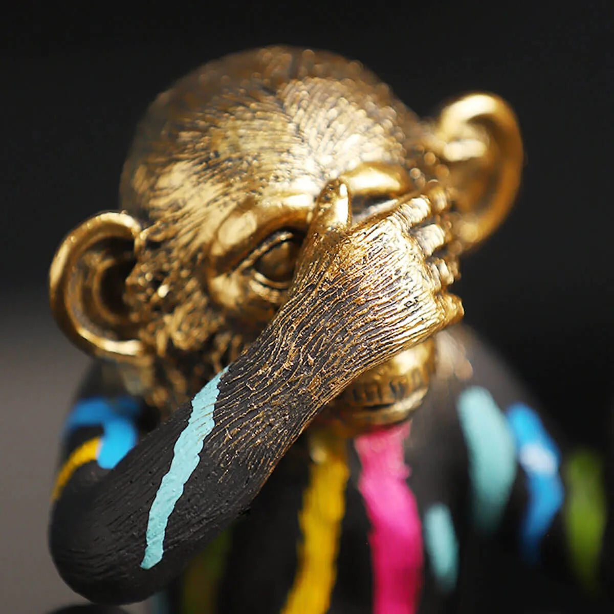 Monkey No see No hear No speak Colorful Sculpture