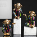 Monkey No see No hear No speak Colorful Sculpture