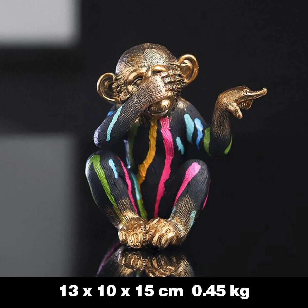 Monkey No see No hear No speak Colorful Sculpture