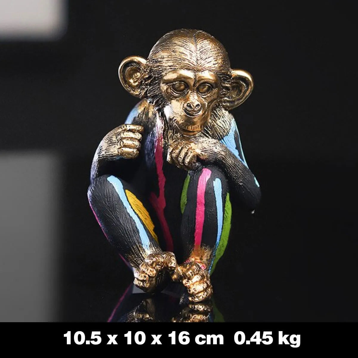 Monkey No see No hear No speak Colorful Sculpture