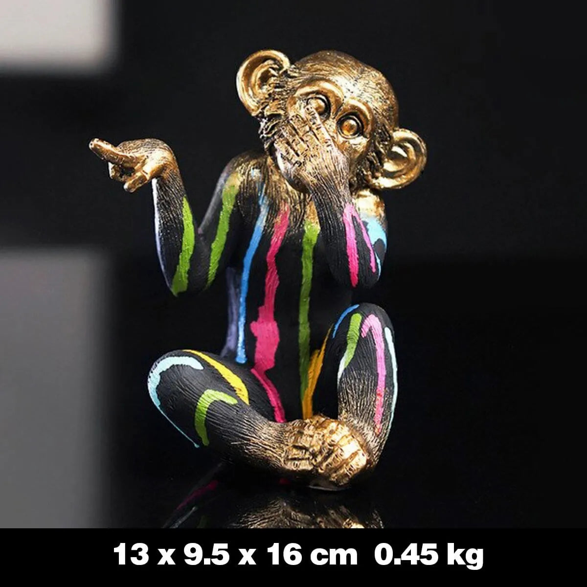 Monkey No see No hear No speak Colorful Sculpture