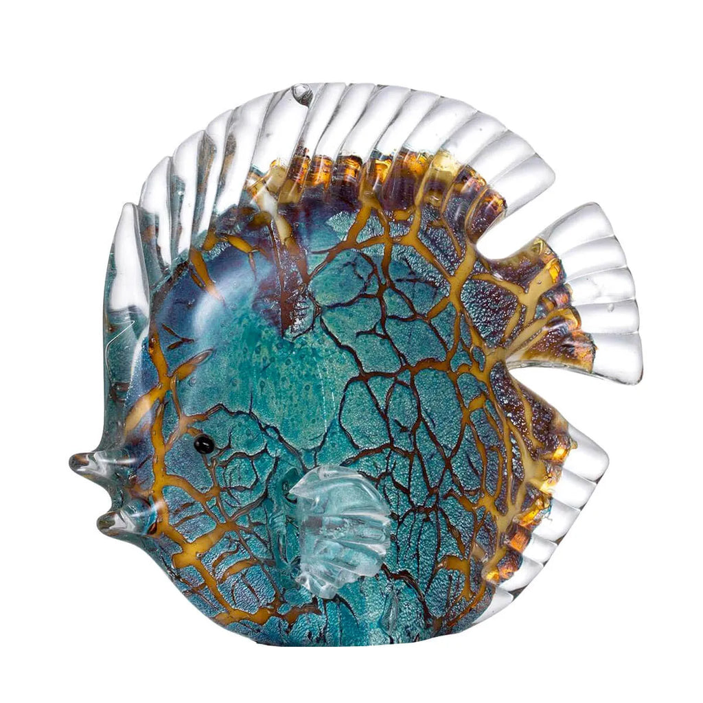 Multicolor Spotted Sea Tropical Fish Delicate Glass Sculpture