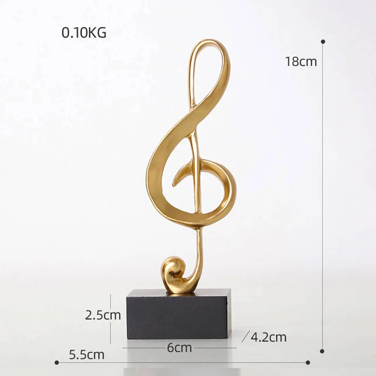 Music Symbols Decoration Resin Golden Musician Notes Sculpture