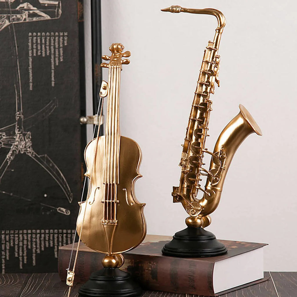 Musical Instrument Ornaments Violin and Saxophone Decor