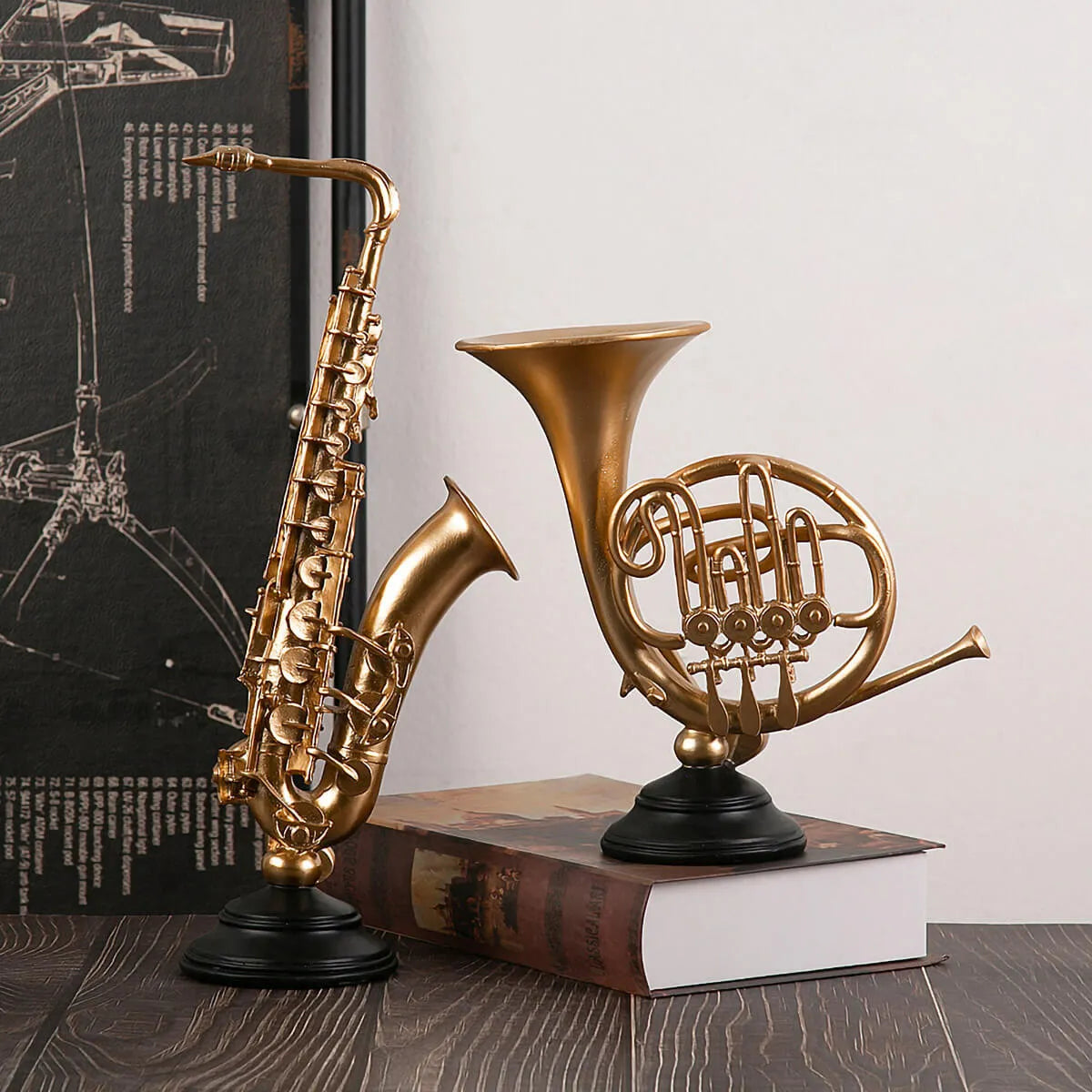 Musical Instrument Ornaments Violin and Saxophone Decor