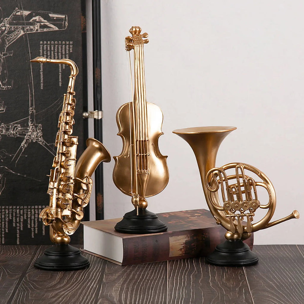 Musical Instrument Ornaments Violin and Saxophone Decor
