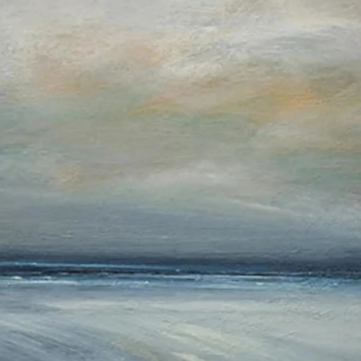 TWILIGHT COAST: Panoramic Coastal Landscape Painting, Horizontal Wall Art