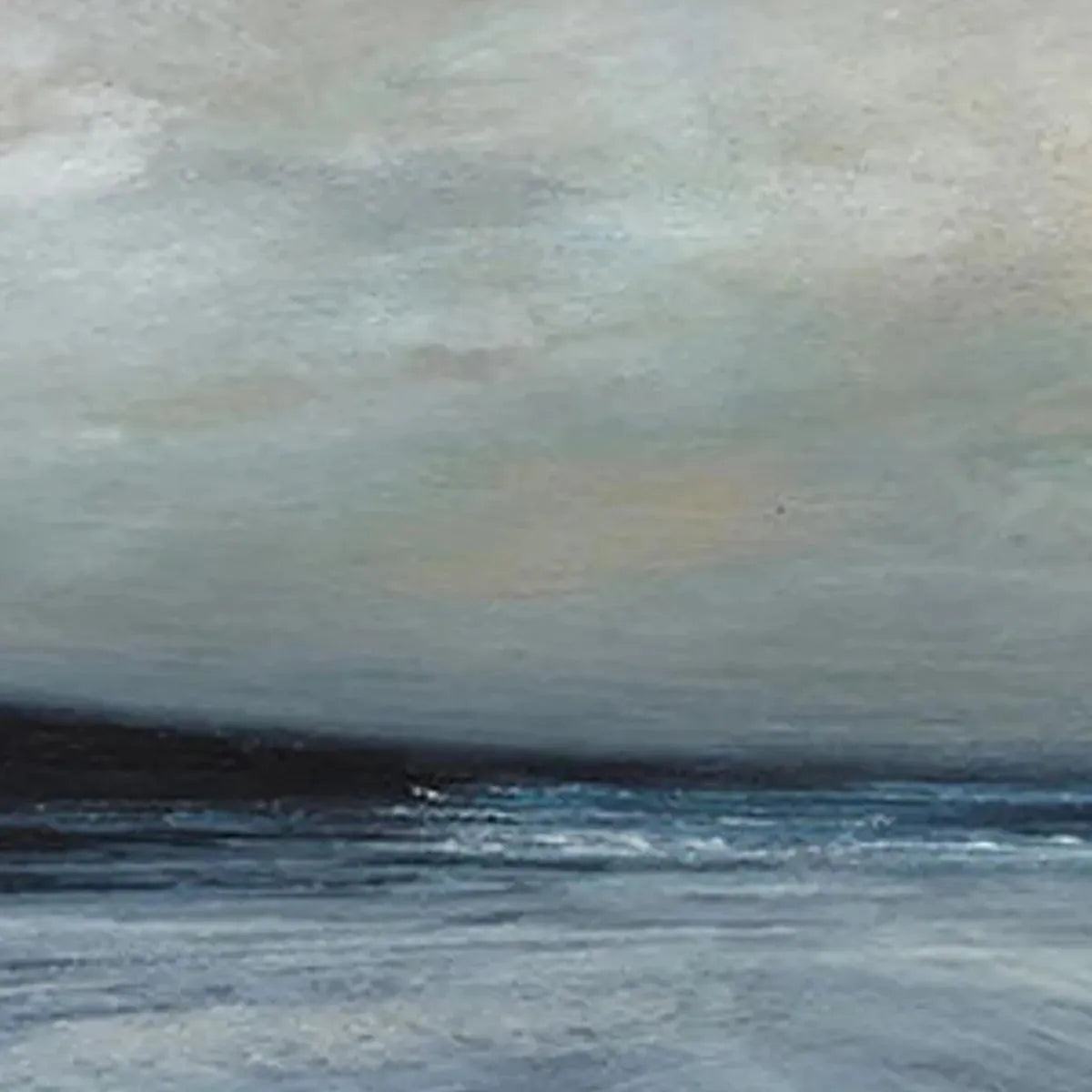 TWILIGHT COAST: Panoramic Coastal Landscape Painting, Horizontal Wall Art